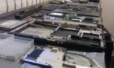 laptop dissasembled for repair by laptop repair firm stevenage we fix laptops hitchin letchworth welwyn hertford knebworth hatfield herts hertfordshire